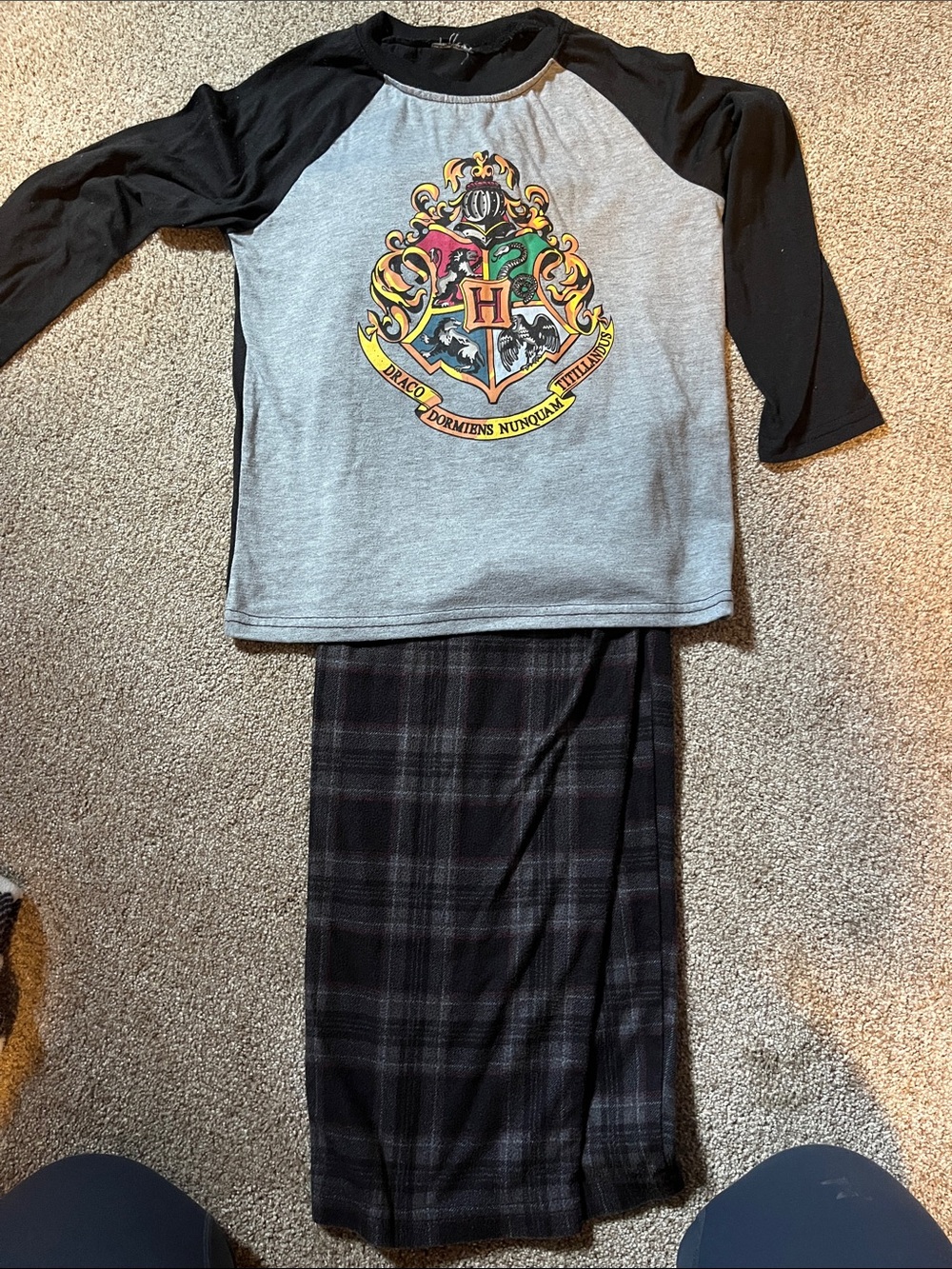 Warner Bros. Harry Potter Pajama Top in Gray and Black